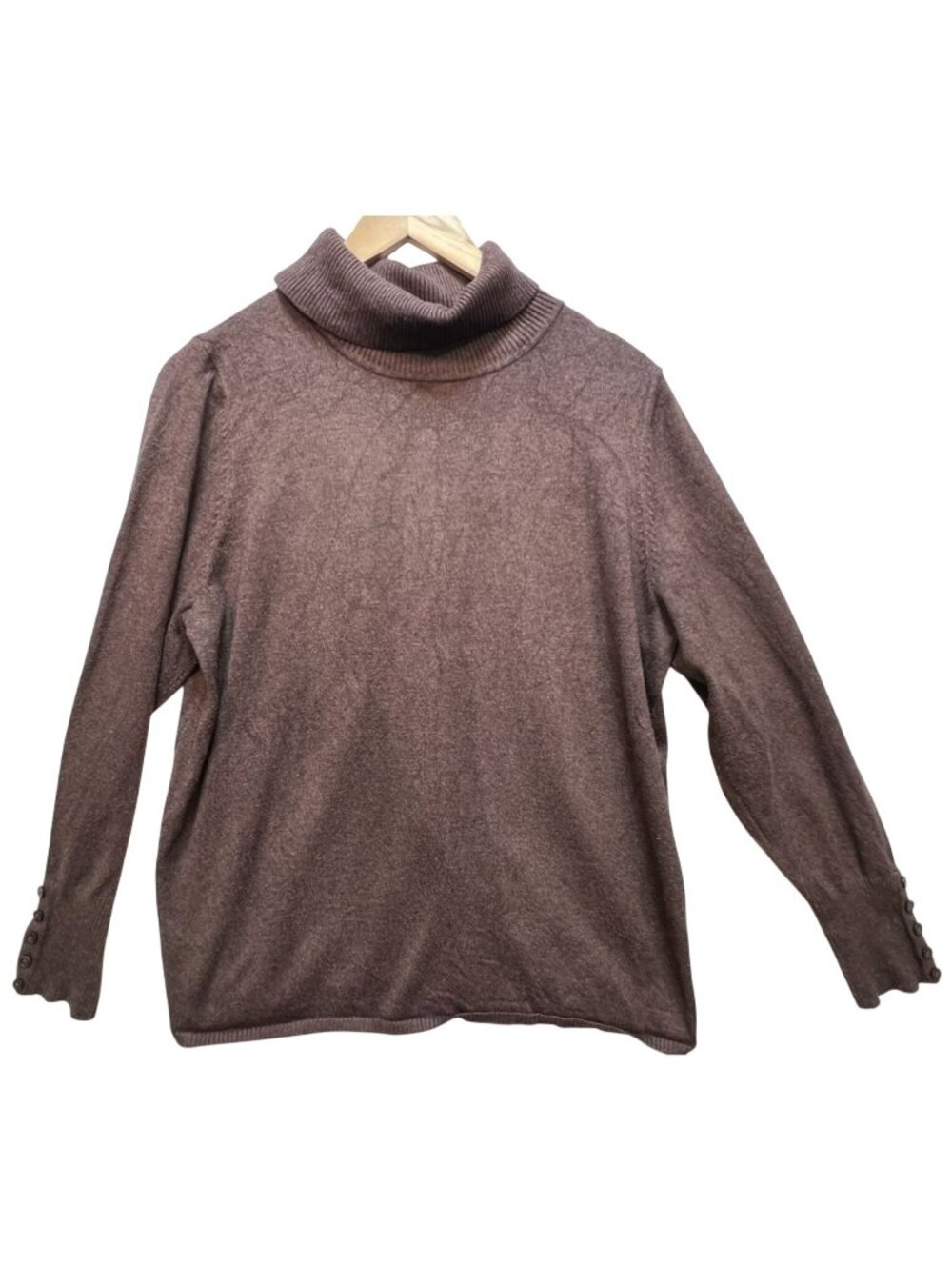 Lane Bryant Womens Turtleneck Pullover Sweater Knit Long Sleeve Size 14/16 Brown